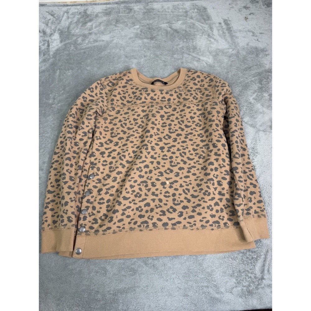 Abercrombie & Fitch Sweatshirt Women's Size XS Beige Cheetah Print